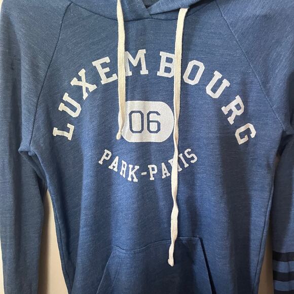 SUNDRY Hooded Pullover Womens Blue Cotton Blend Beachy Comfy Casual Hooded 2 - Picture 2 of 6